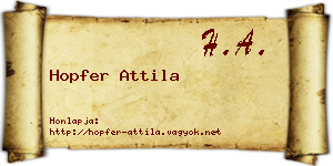 Hopfer Attila névjegykártya